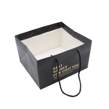 China Supplier Custom Hot Stamping Printed Logo Luxury Gift Paper Bags With Ribbon Handles for Retail Store Shopping